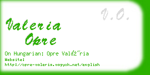 valeria opre business card